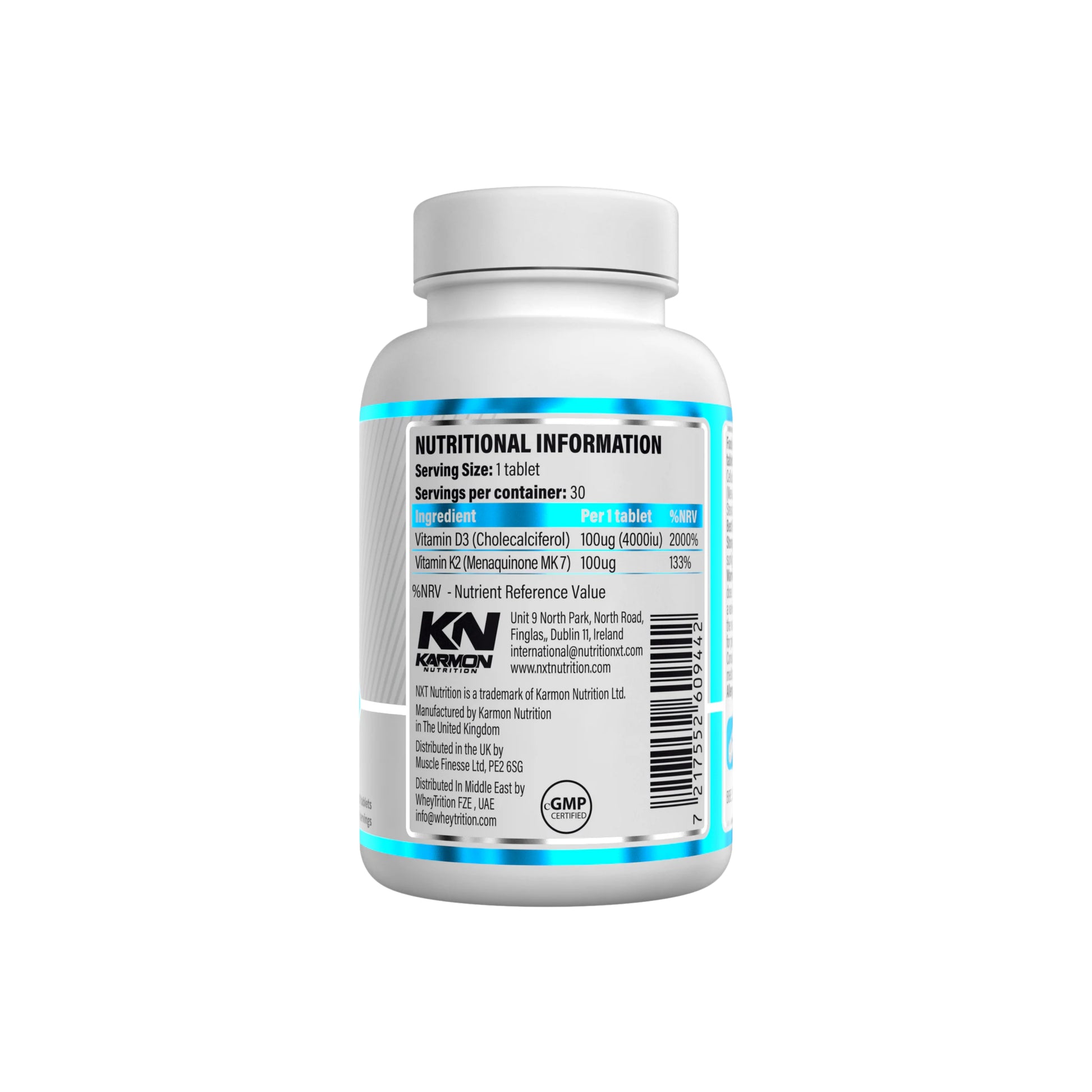 NXT Nutrition Vitamin D3 & K2 - 30 tablets