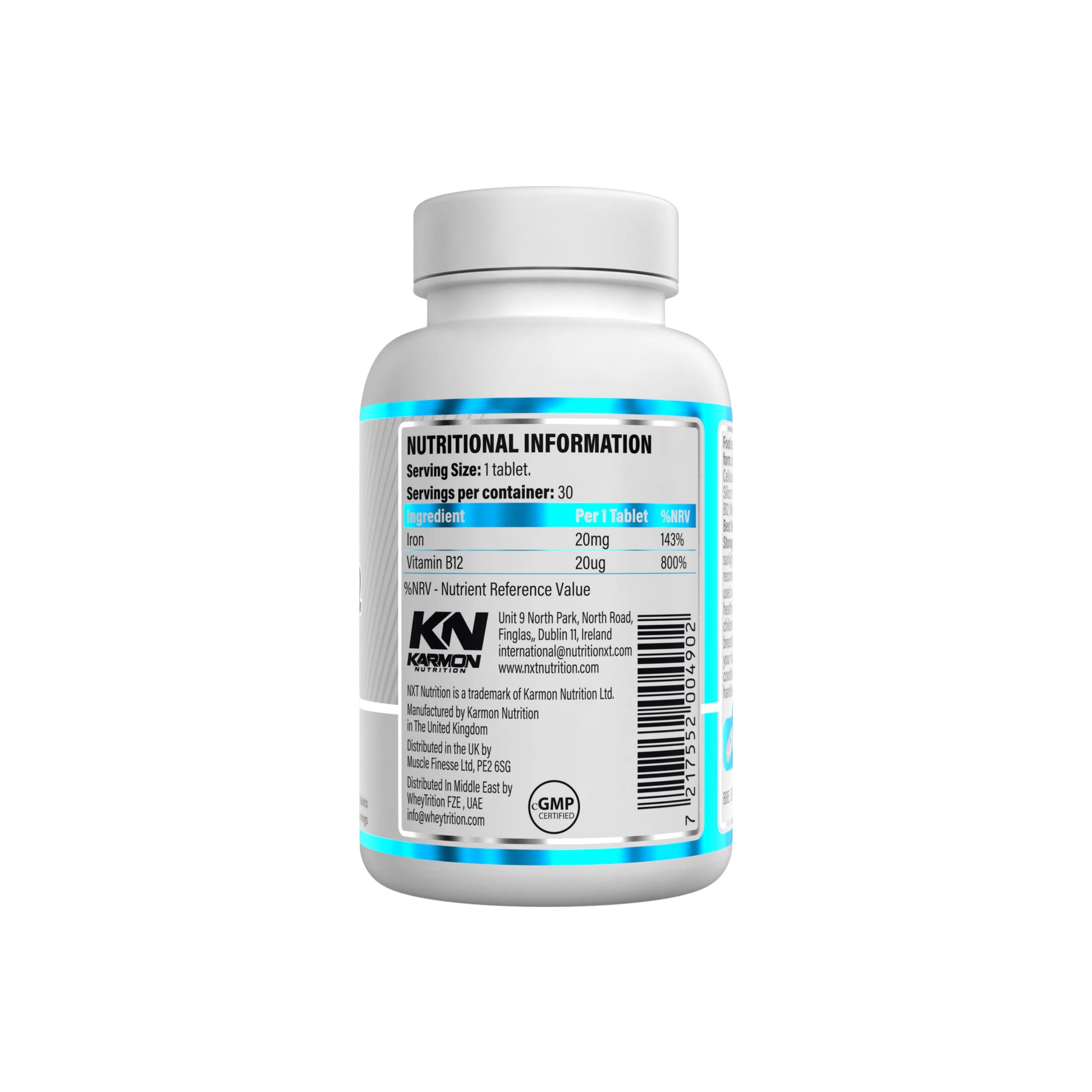 NXT Nutrition Iron & B12 - 30 tablets