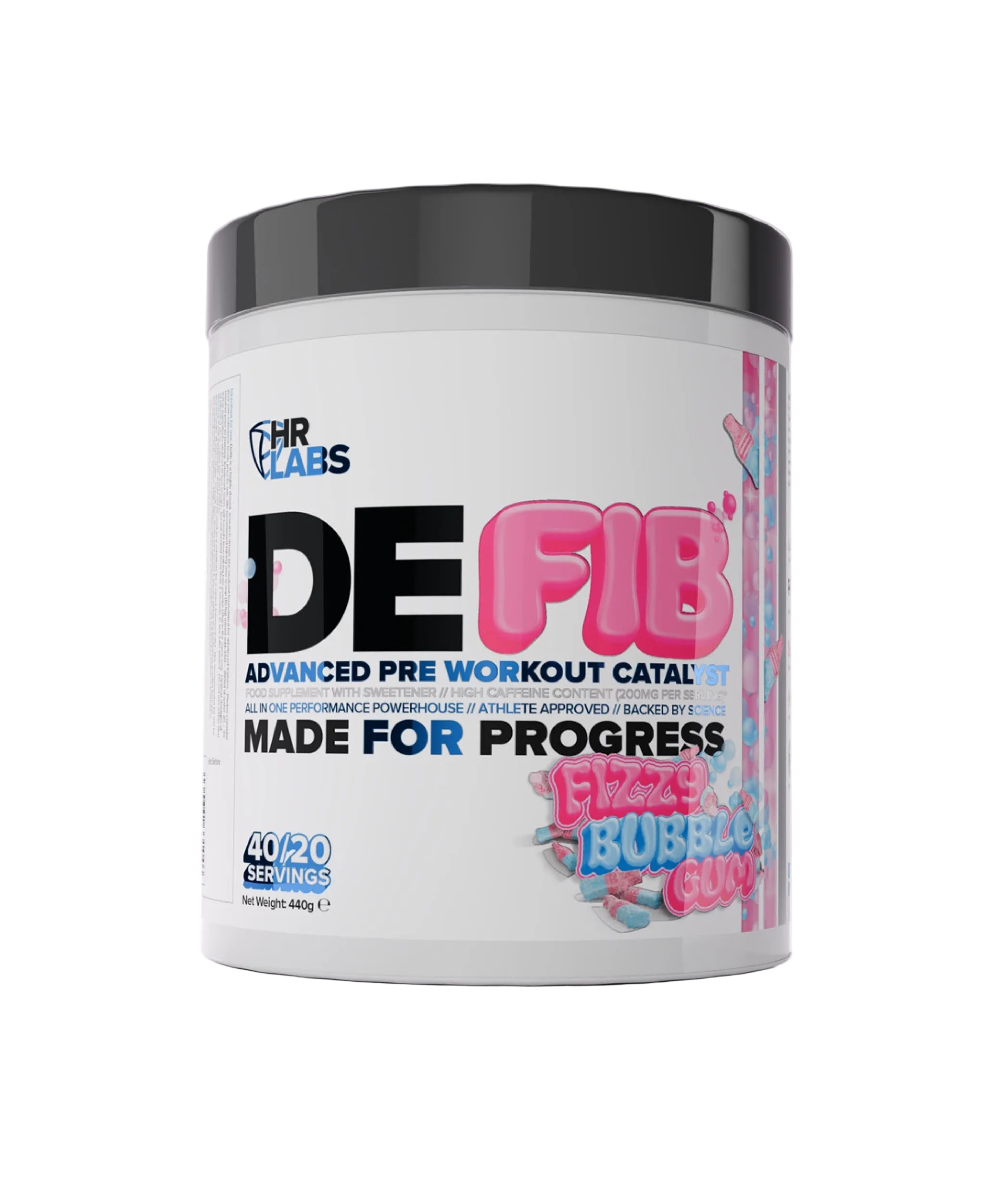 HR Labs Defib Pre-Workout Fizzy Bubblegum Bottles