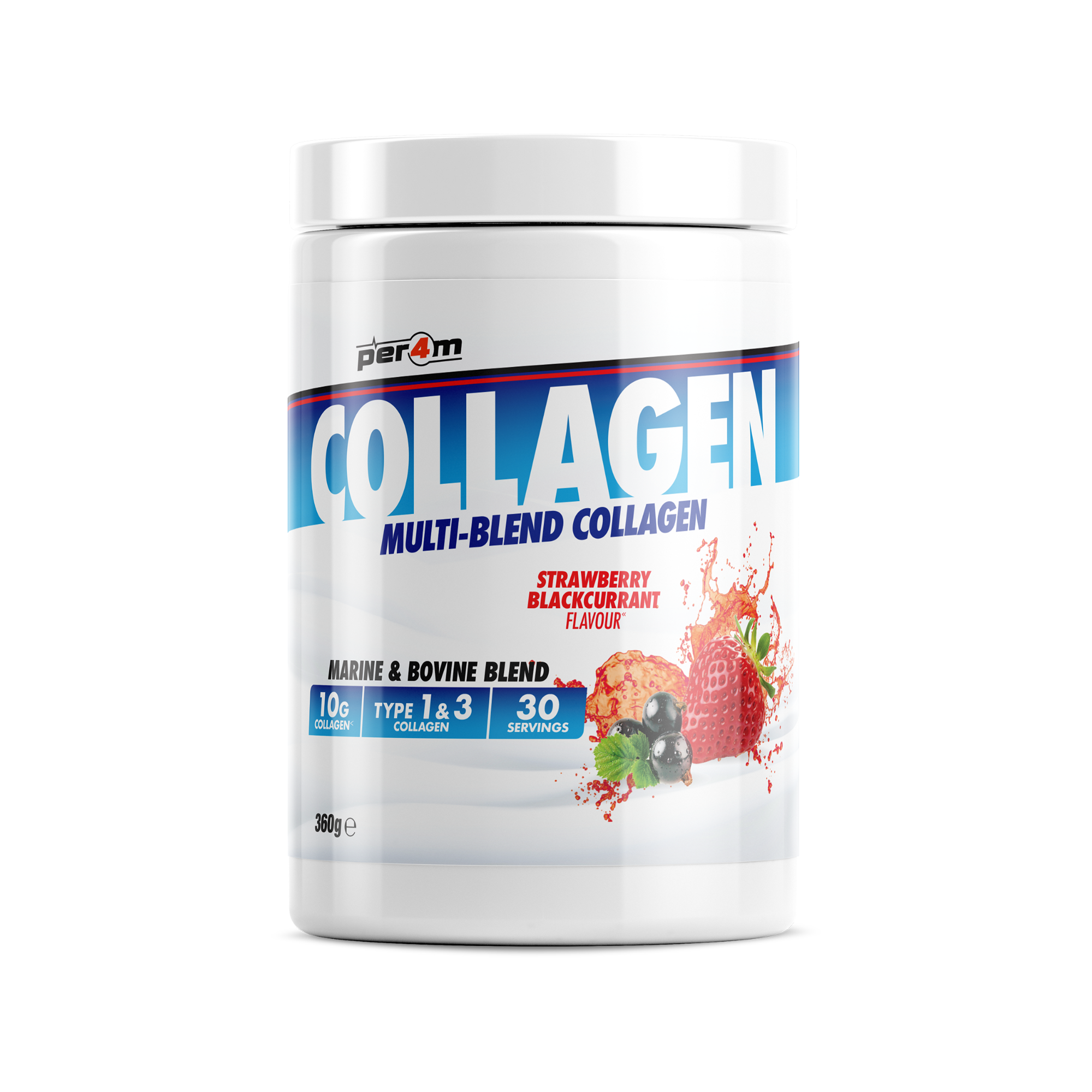 Per4m Multi-Blend Collagen 360g Strawberry Blackcurrant