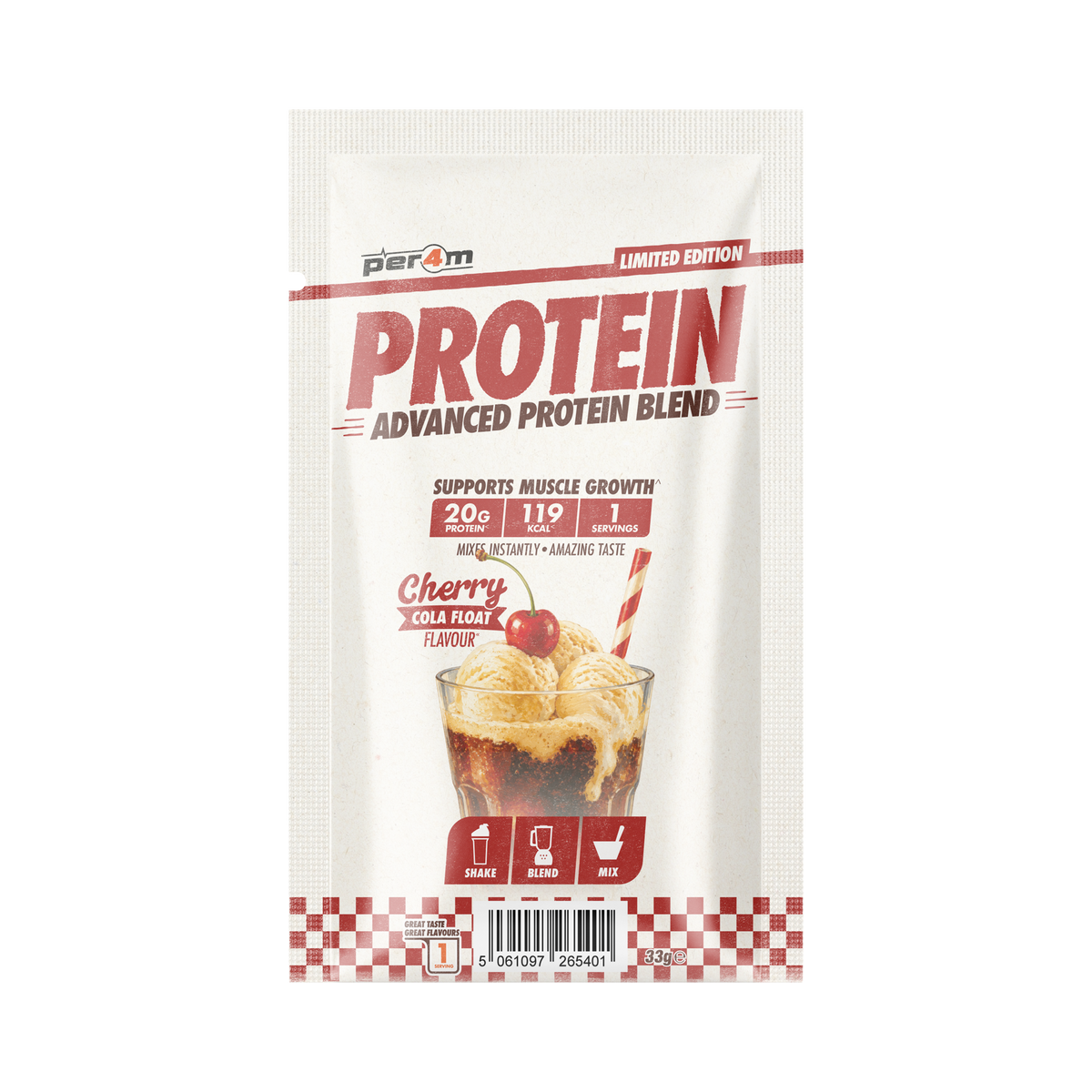Per4m Advanced Protein Blend Sample Sachet Cherry Cola Float
