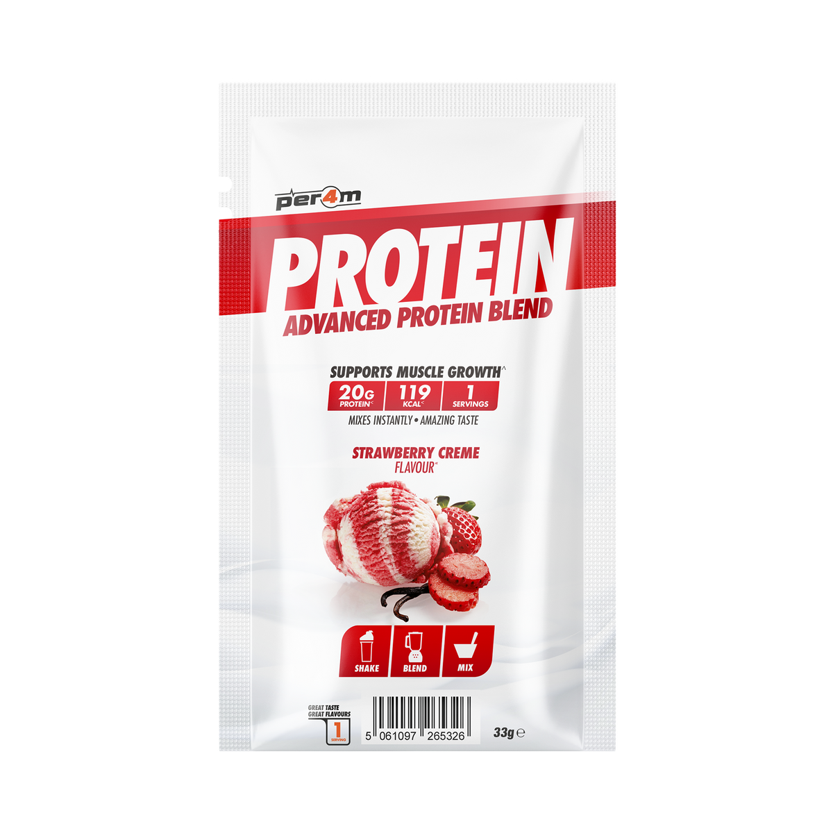 Per4m Advanced Protein Blend Sample Sachet Strawberry Creme